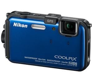 Coolpix AW100 Shock & Waterproof GPS Digital Camera Blue 16.0 MP USA