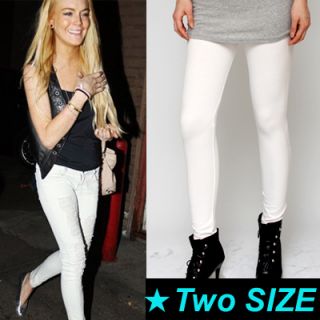 Denim Leggings Pants White Twosize XS M L XL