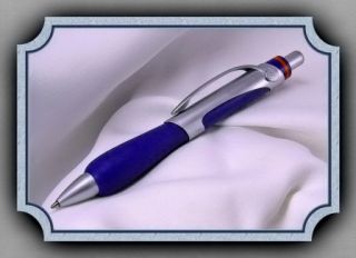 Rotring Skynn Blue Ballpoint Pen w Silver Accents Cushion Grip Black