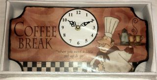  FAT CHEF BISTRO COFFEE KITCHEN CLOCK DECOR RESTAURANT OFFICE NEW