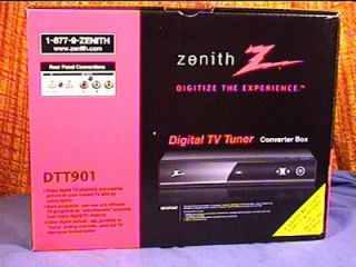 new zenith digital tv tuner converter box dtt901 nib