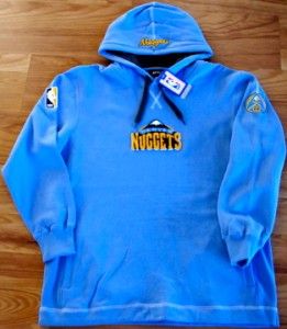 New NBA Denver Nuggets Hooded Sweatshirt Large LRG L Lt Blue Exclusive