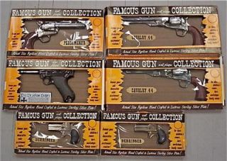 Lot of 6 Famous Gun Replicas Silver Plated Wall Plaque Collection