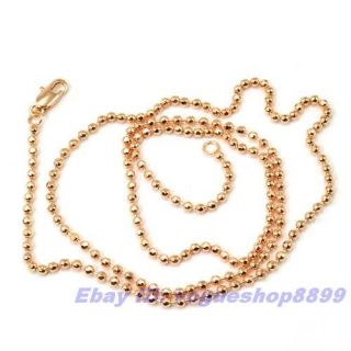 23 22MM7G Dainty 18K Rose Gold GP Bead Necklace Solid Fill GEP Chain