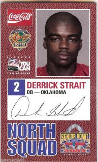 Derrick Strait Oklahoma Sooners 2004 Senior Bowl Jets