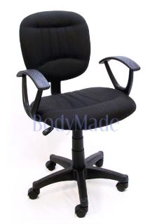 New Black Fabric Ergonomic Desk Office Chair w Swivel