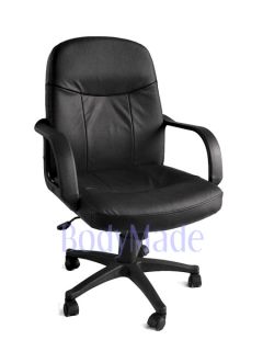 New Black Leather Executive Computer Desk Office Chair