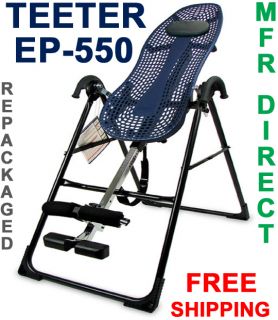 Teeter Hang UPS EP 550 Inversion Table Repackaged MFR Direct 5yr Wnty