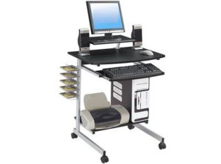 Mobile Graphite Black Computer Home Office Desks Cart