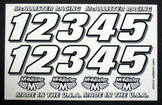  Number Decal Set for RC Cars Sprints Late Models Stock Cars Dirt Oval