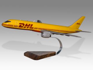 Boeing 757 200 DHL Wood Desktop Airplane Model