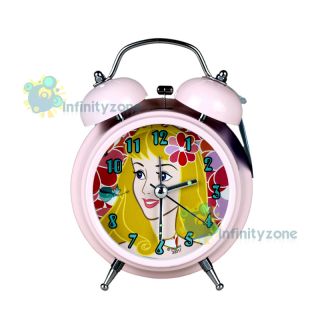  Princess Aurora Belle Twin Bell Alarm Desktop Clock w Light New