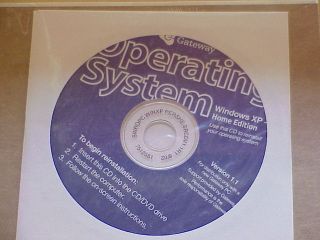  Windows XP Professional Operating System Disk for Gateway