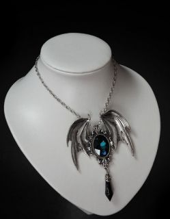 Restyle Della Morte Blue Dragon Wings Gothic Necklace Pendant