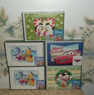 Disney Christmas Cards Lot of 5 Boxes 10 Cards with Verse Each Box New
