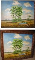 Florida Folk Art Landscape R Devoe Vtg Original Oil Painting Hammock