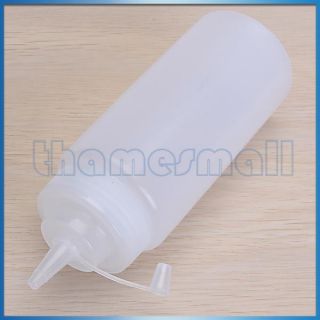 Kitchen Plastic Squeeze Bottle Dispenser with Cap for Sauce Vinegar