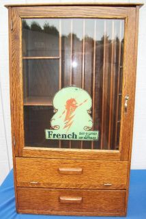 French Ray O Lites and Dry Batteries Oak Display Case
