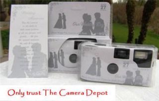 10 Silver Cinderella Disposable Wedding Cameras New Favors 35mm 27EXP