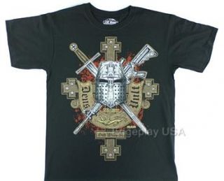 Deus Vult T Shirt 7.62 Design Patriotic Crusades