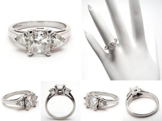 VS2/G Radiant Cut 1 Carat Diamond Engagement Ring Solid Platinum