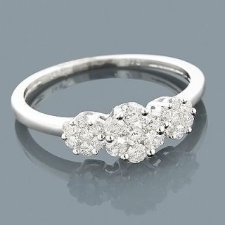 Flower Rings 14k Diamond Cluster Ring 0 60ct