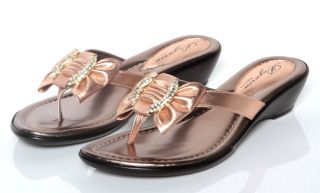 New Womens Dezario Cruz Thong Sandals Salmon Rhinestone Shoes 12