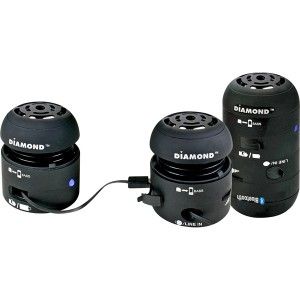 Diamond Mini Rocker Mobile Portable Wireless Bluetooth Speakers Black