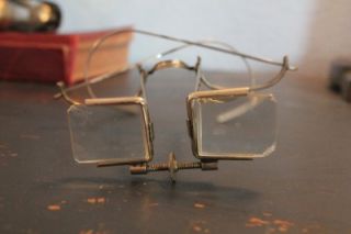 Antique Early 1900s Magnifying Doctors Eye Glasses Steampunk