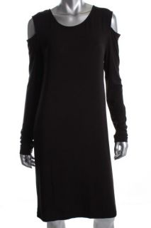 DKNYC New Black Cold Shoulder Sheath Cocktail Evening Dress M BHFO