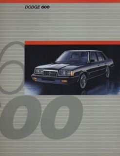 1986 Dodge 600 Dealer Sales Brochure Book Convertible