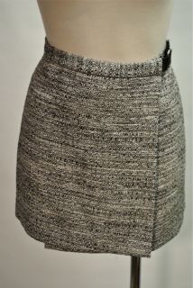 Diane Von Furstenberg Tweed Wrap Skirt New Sz 8 Belt Waist Mini Skirt