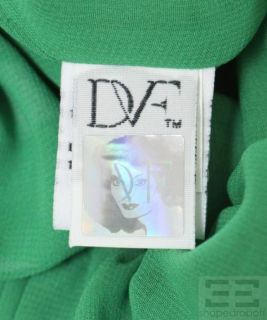 DVF Diane Von Furstenberg Green White Print Dropped Waist Dress Size 0