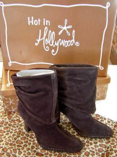 Hot in Hollywood Chocolate Brown Suede Slouchy Ankle Boots