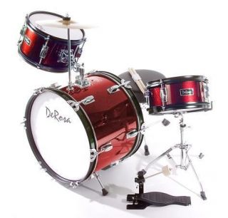 Piece DeRosa Juniors 16 Drum Set For Kids Red