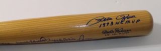 12 Baseballs MVP Club Multi Signed Cooperstown Bat with Inscriptions