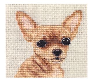 Smooth Coated Chihuahua Dog Complete Cross Stitch Kit