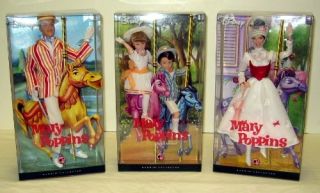 Mary Poppins Bert Jane Michael 4 Doll Barbie Set
