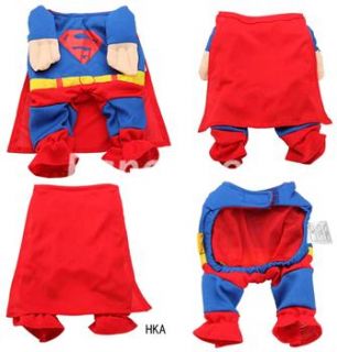  Size Christmas superman shirt Hoodie Tee small dog pet clothes Apparel