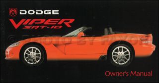 2003 Dodge Viper SRT 10 Owners Manual Original OEM SRT10 New NOS