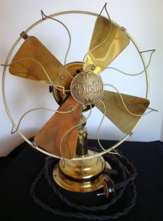 Antique Electric Brass Diehl Fan