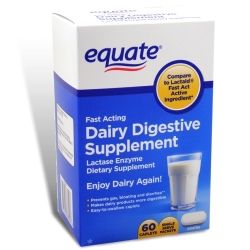 Dairy Digestive Lactase Enzyme 60 Caplets Equate