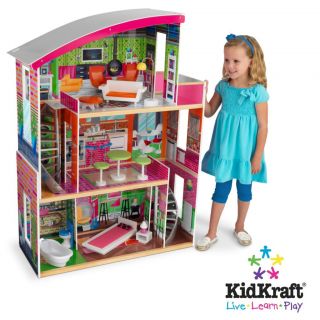 New Wooden Doll House Furniture KidKraft Designer Dollhouse Fit Barbie