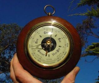  Wall Barometer Wood Case Dome Glass West Germany RARE