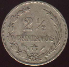 Dominican Republic 1888 2 1 2 Cents RARE Coin L K