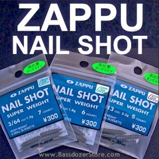 Zappu Nail Shot Tungsten nail Sinkers 5 7 per Pack