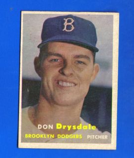 1957 Topps Don Drysdale RC Brooklyn Dodgers 18