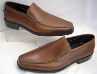Donald J Pliner Mens Shoes REEDE Brown Leather Loafers 9 E W