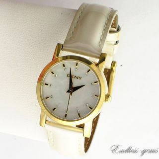 DKNY DONNA KARAN LADIES WATCH Mother of Pearl NY4765 WHITE LEATHER