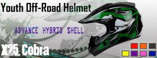  PGR X25 PURPLE COBRA MX Off Road Dirt Bike Motocross Quads ATV Helmet